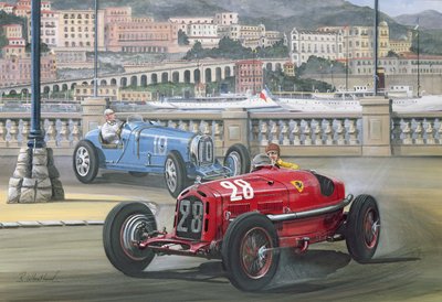 Duel on the Harbour Front, Monaco Grand Prix by Richard Wheatland